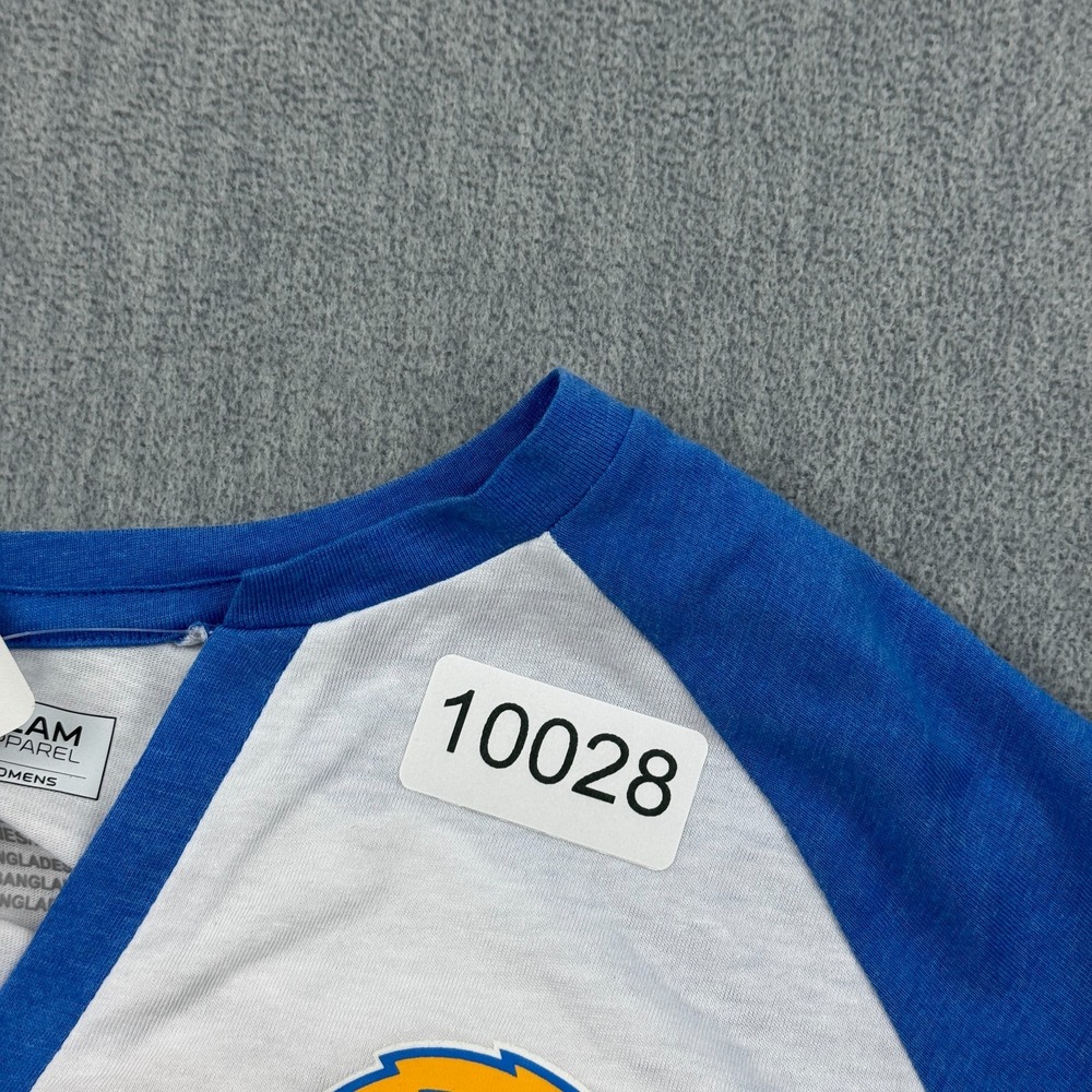 Las Angeles Chargers Shirt Women Medium White Blue VNeck NFL Football 3/4 Sleeve - Picture 10 of 10